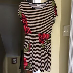 Striped and floral dress